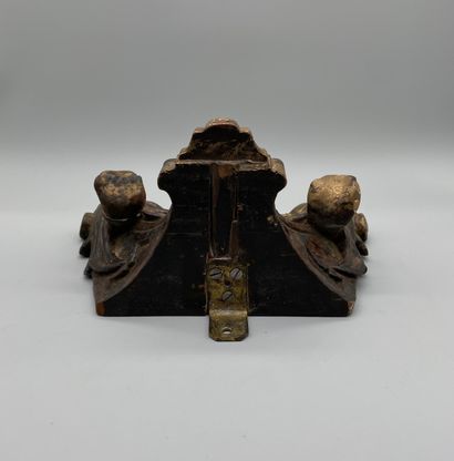 Carved and gilded wood Crucifix support.
18th...