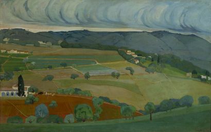 Louis FERNEZ (1901-1983). 
Paysage de campagne,...