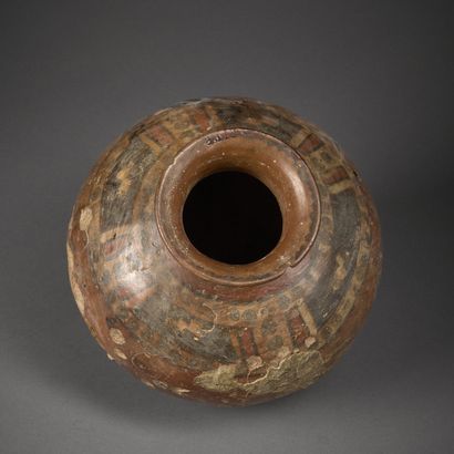 Small ball vase with narrow neck in terracotta...
