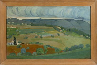 Louis FERNEZ (1901-1983). 
Paysage de campagne,...