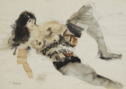 V. MUCLAB (XXe siècle). 
Femme nue. 
Technique...