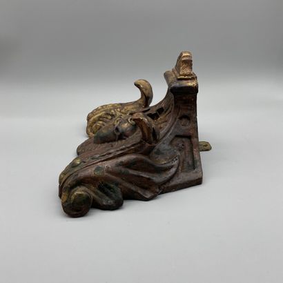 Carved and gilded wood Crucifix support.
18th...