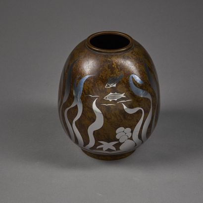 Lucien GERFAUX (1882-1972).
Ovoid dinanderie...