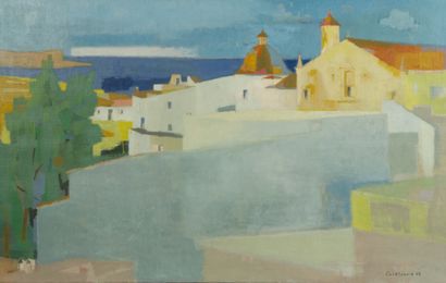 Michel COURTEAUX (1918-2019). 

Vue de village...