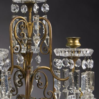 Gilded bronze girandole with seven lights,...