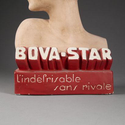 Advertising bust in painted plaster 