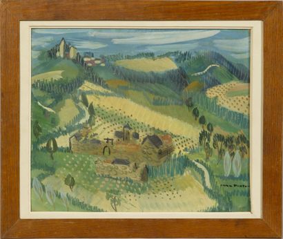 Jane FOSTER (XXe siècle). 

Paysage de campagne...