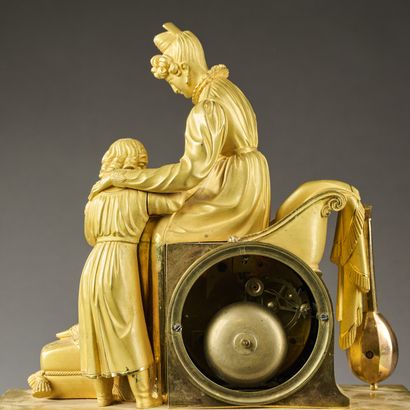 Gilt bronze, gilded and chased clock (scratches,...