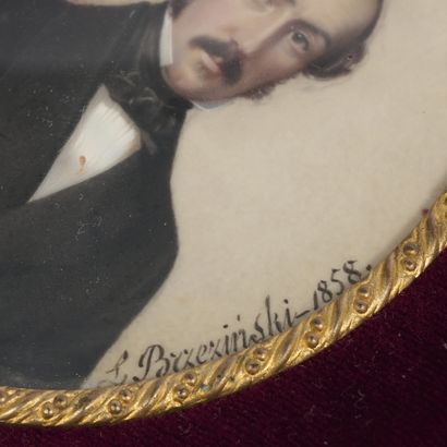 Léon BRZEZINSKI (1809-1865).
Pair of oval-shaped...