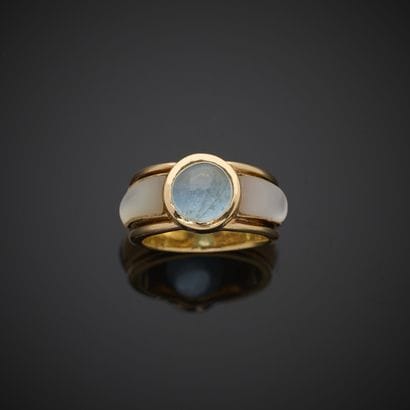 Bague bandeau en or jaune 750 millièmes,...