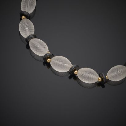 Collier de perles en cristal mat à motif...
