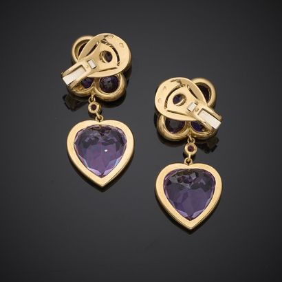 Paire de clips d'oreille en or jaune 750...