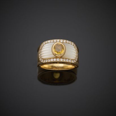 Bague bandeau en or jaune 750 millièmes,...