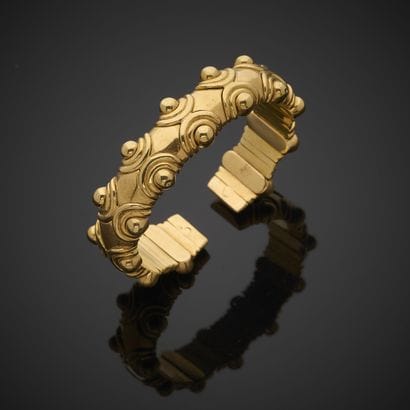 Bracelet jonc en or jaune 750 millièmes,...