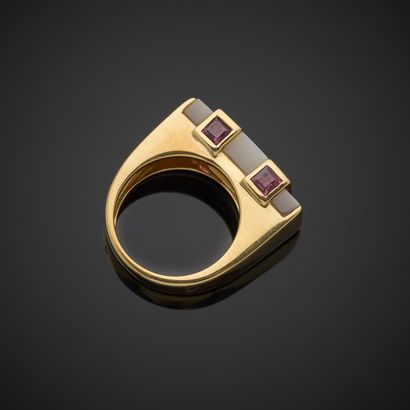 Bague en or jaune 750 millièmes, le chaton...