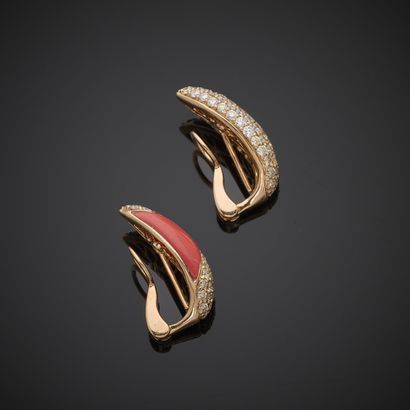 Paire de boutons d'oreille en or rose 750...