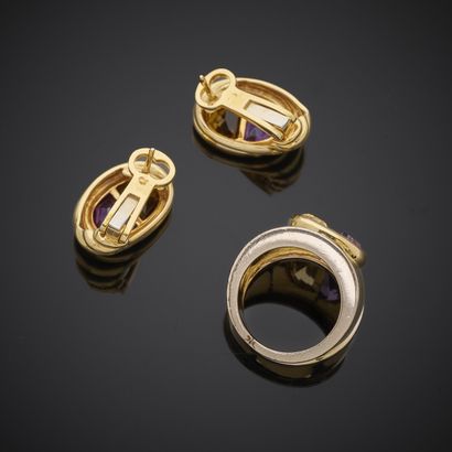 Parure composée d'une bague et d'une paire...