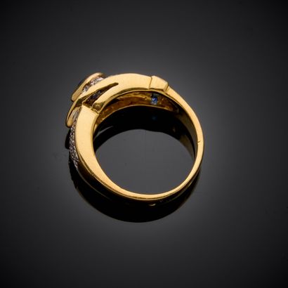 Belt ring in 750 thousandths yellow gold,...