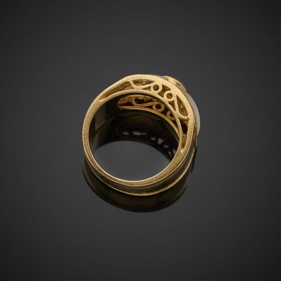 Bague bandeau en or jaune 750 millièmes,...