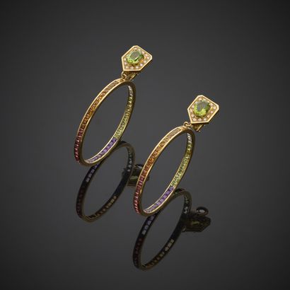 Paire de clips d'oreille en or jaune 750...