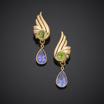 Paire de clips d'oreille en or jaune 750...