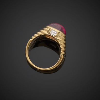 BULGARI.
Bague en or jaune 750 millièmes,...