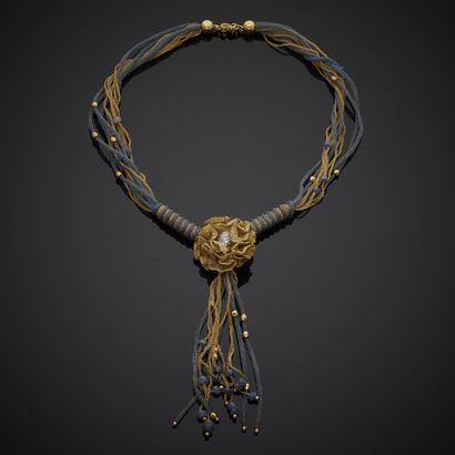 SIDRA.
Necklace in yellow and white gold...