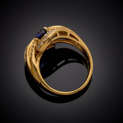 Bague Toi et Moi en or jaune 750 millièmes,...