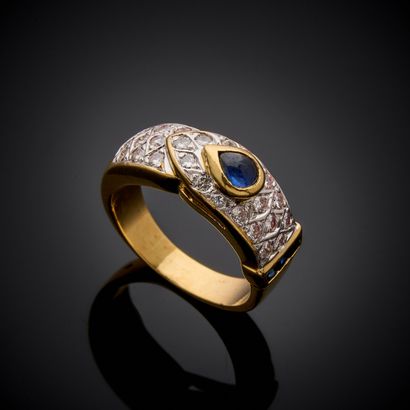 Belt ring in 750 thousandths yellow gold,...