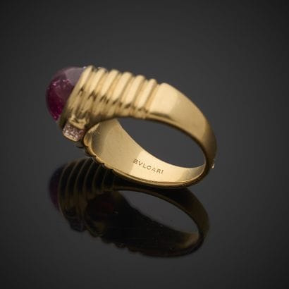 BULGARI.
Bague en or jaune 750 millièmes,...