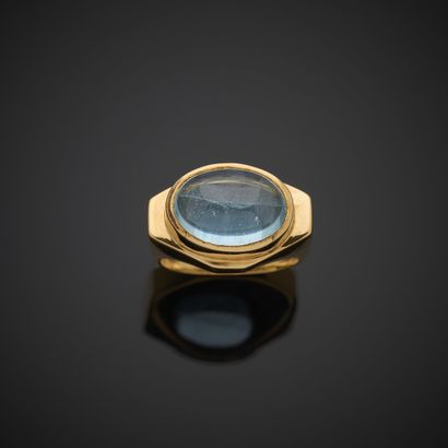 Bague en or jaune 750 millièmes, sertie d'une...