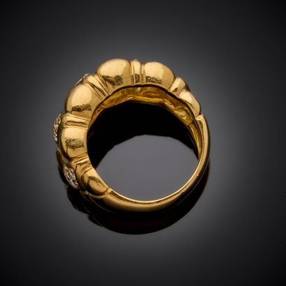 Band ring in 750 thousandths yellow gold,...