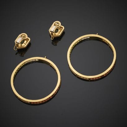 Paire de clips d'oreille en or jaune 750...