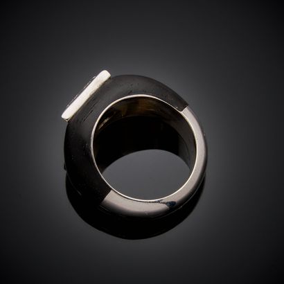 CHRISTINE ESCHER.
Bague en or gris 750 millièmes,...