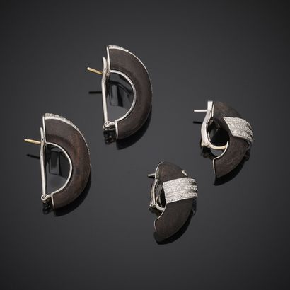 Paires de boutons d'oreille en or gris 750...