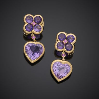 Paire de clips d'oreille en or jaune 750...