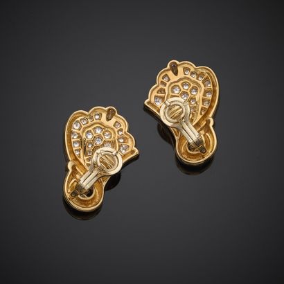 Paire de clips d'oreille en or jaune 750...