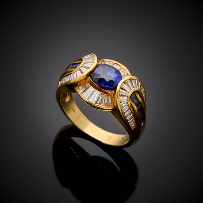 Ring in yellow gold 750 thousandths, presenting...