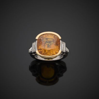 Ring in pink and white gold 750 thousandths,...