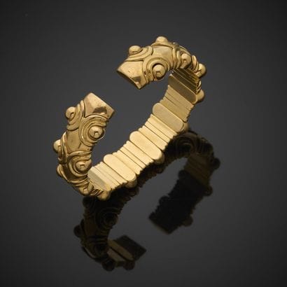 Bracelet jonc en or jaune 750 millièmes,...