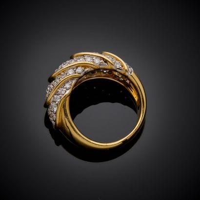 Bague bandeau en or jaune 750 millièmes,...