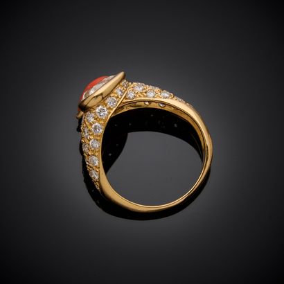 Bague Toi et Moi en or jaune 750 millièmes,...