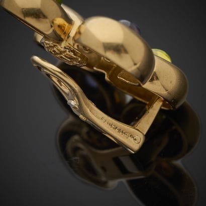 Paire de clips d'oreille en or jaune 750...