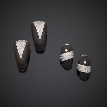 Paires de boutons d'oreille en or gris 750...