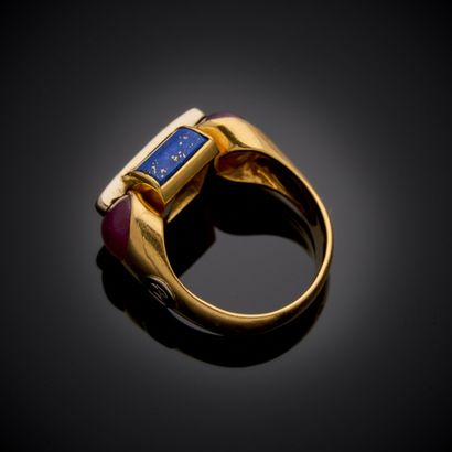 Bague en or jaune et gris 750 millièmes,...