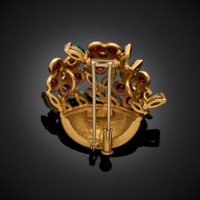 LEYSEN.
750 thousandth yellow gold clip brooch...