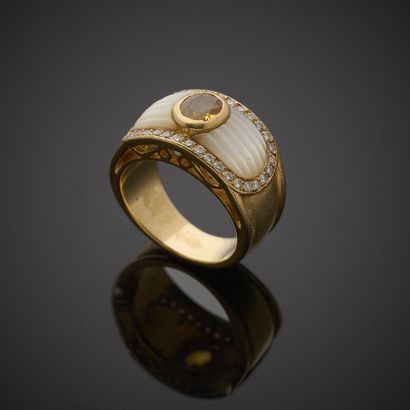 Bague bandeau en or jaune 750 millièmes,...