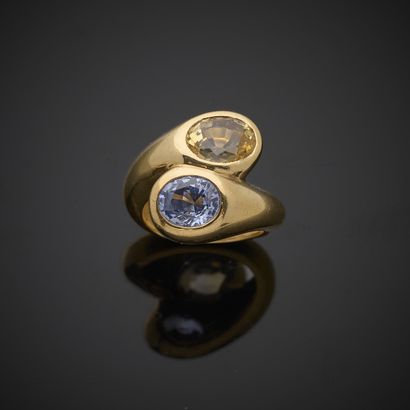 Bague Toi et Moi en or jaunes 750 millièmes,...