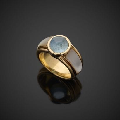 Bague bandeau en or jaune 750 millièmes,...