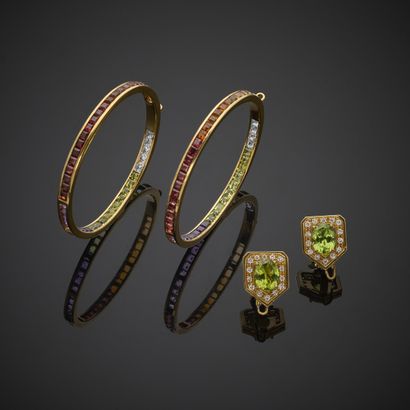 Paire de clips d'oreille en or jaune 750...